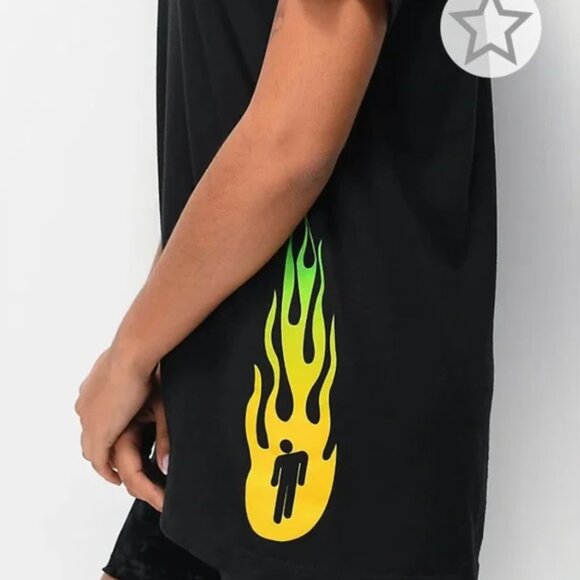 Cross Colours x Billie Eilish Flame Black T-Shirt Size L - Picture 5 of 11